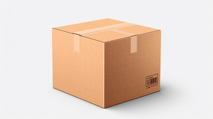 Fototapeta premium cardboard box 3 d rendering mockup scene isolated on white
