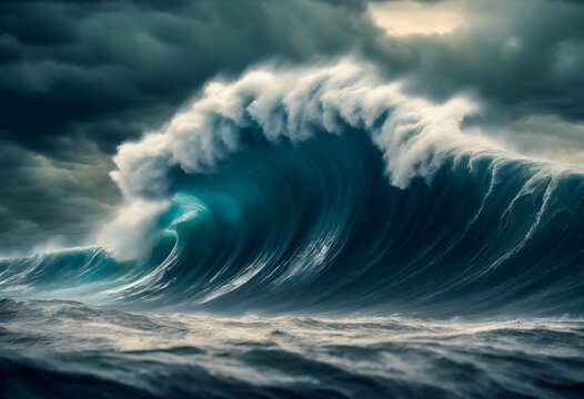 Potere Distruttivo della Natura- Giganteschi Tsunami e Tornado su uno Sfondo Apocalittico