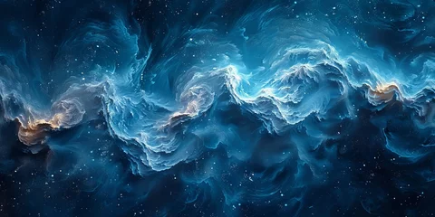 Türaufkleber Abstract blue ocean waves © toomi123