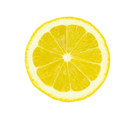 slice of fresh half lemon isolated on white background with PNG.	