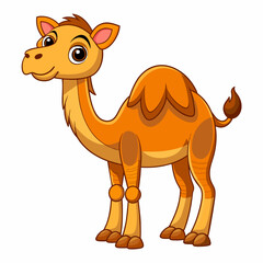 camel in the desert vector on white background