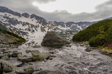 Fototapeta na wymiar Morskie Oko trail , hike in the Tatras mountains