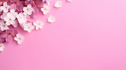 Fototapeta na wymiar Pink cherry blossoms bloom against a pink setting