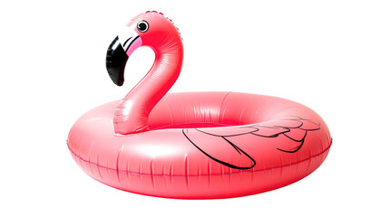Pink Flamingo Inflatable Pool Float Isolated on Transparent Background