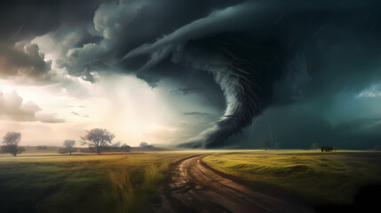 Tornado background, natural disaster concept - obrazy, fototapety, plakaty