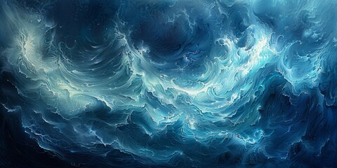 Abstract blue ocean waves