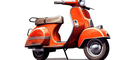 Vector illustration of a unique Vespa scooter transportation with a sporty color appearance on a white background