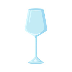 Glass for alcohol and non alcohol drinks in flat style on white background for icons, webs, apps
