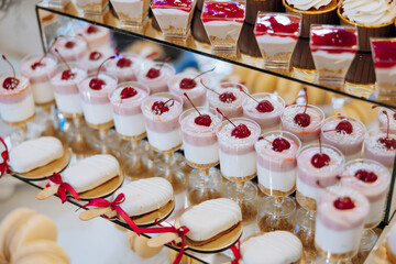 Almond cookies, sweet cakes for a wedding banquet. A delicious reception, a luxurious ceremony....
