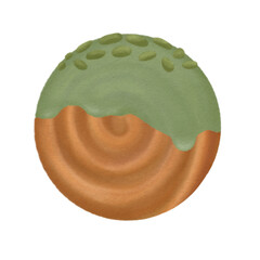 Bakery Logo Green Tea Croissant Bombolone Pastry Illustration