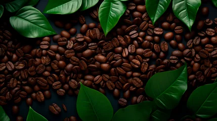  roasted coffee beans on a black background © Alla