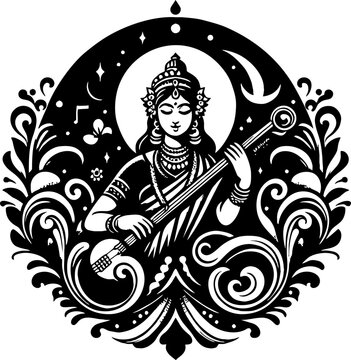saraswati noir et blanc