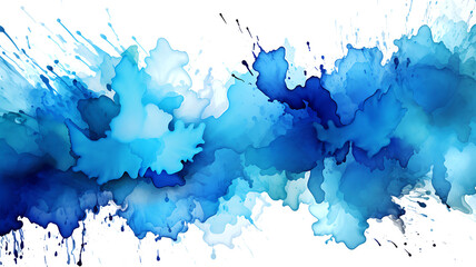 Obraz premium watercolor stain blue paint splatter