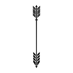 Silhouette single line arrow black color only