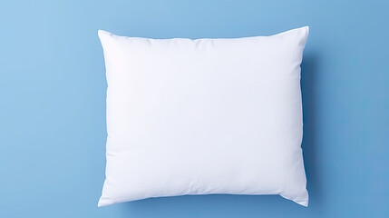 White Soft Pillow isolated on blue background