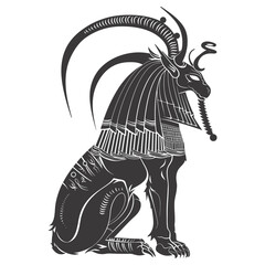 Fototapeta premium Silhouette spinx the egypt Mythical Creature black color only full body