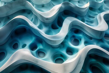 A blue abstract wave background, view to waves in ocean Splashing Waves. 