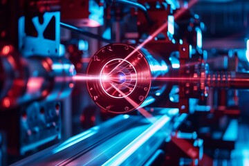 high tech cutting edge laser calibration machine in a laboratory  - obrazy, fototapety, plakaty