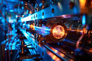 Fototapeta na wymiar high tech cutting edge laser machine in a laboratory 