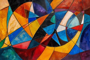 abstract modern geometric background design with various textures and shapes, floating circles squares diamonds and triangles