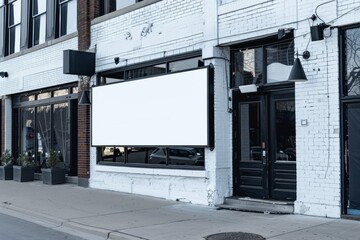 Front view Cafe shop & Restaurant design. Modern Loft metal sheet black. wall concrete,windows black metal frame