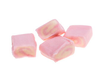 pink chewy candy isolated