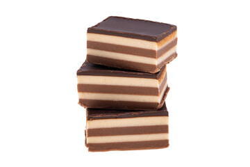 striped chocolate candies isolated