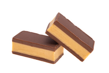 striped chocolate candies isolated