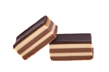 striped chocolate candies isolated