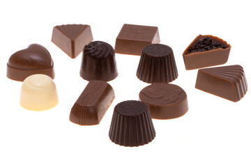 chocolate candies isolated