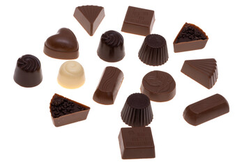 chocolate candies isolated