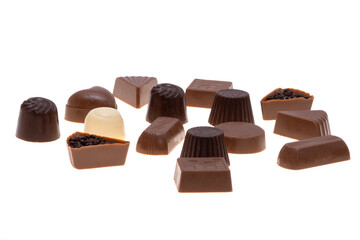 chocolate candies isolated