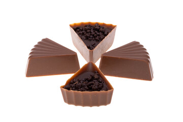 chocolate candies isolated