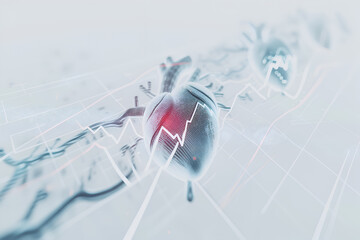 Abstract medical futuristic background with heart