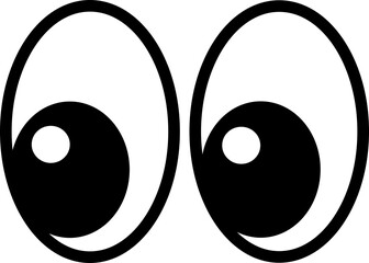 Cartoon Eyes Icon On Transparent Background, eye emoji, searching eye emoji, PNG