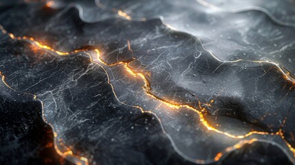 Dark marble background with yellow veins
