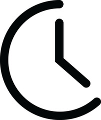 Clock Illustration: Time Speed Icon with Creative Half-Clock Design, clock icon half, time, speed icon, PNG