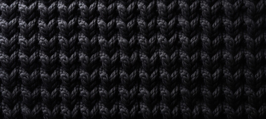 Black Knitted wool texture background