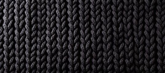 Black Knitted wool texture background