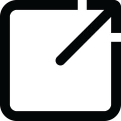 Open in New Window Icon Isolated on transparent Background. Open Another Tab Button Sign. Browser Frame Symbol. External Link Sign. Vector Illustration