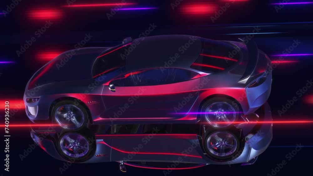 Poster CG Animation Of A Working V8 Engine With Dashboard. Performance Sports Car And Engines Related 3D Animation.
