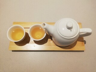 上から見た中国茶、茶器セット
