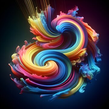abstract fractal background
a colorful swirl of paint on black background
Colorful art style painting wallpaper Ai generated image
