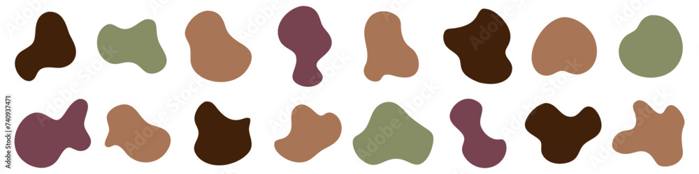 Poster set of abstract custom shapes. fluid pixelated elements. vector collection