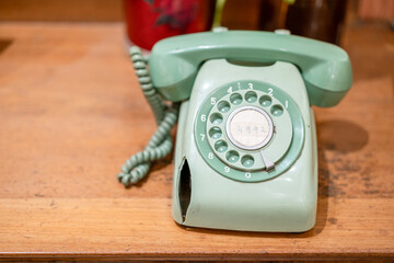 Old blue telephone