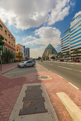 Streets of Dubai during the day in February
