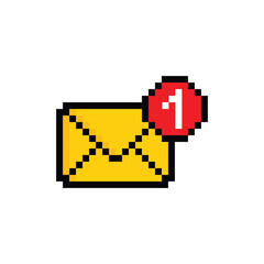  pixel mail 8 bit icon Envelope icon vector pixel 