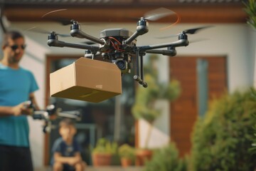 Smart package Drone Delivery residential drone delivery. Parcel smart garden irrigation controller box plant feeding reminders shipping. Logistic delivery driver mobility mobility apps