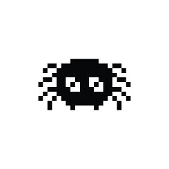 spider icon 8 bit, pixel art  halloween spider icon  for game  logo.