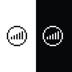 signal wi fi  icon 8 bit, pixel art  wi fi   icon  for game  logo.